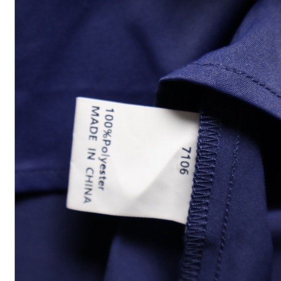 PRETTY GARDEN Navy Blue Long Sleeve Belted Shirt Dress Tunic Coastal XL - Picture 8 of 9